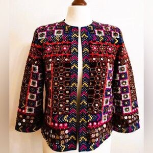 Zara Beautiful Embellished Multicolor Jacket